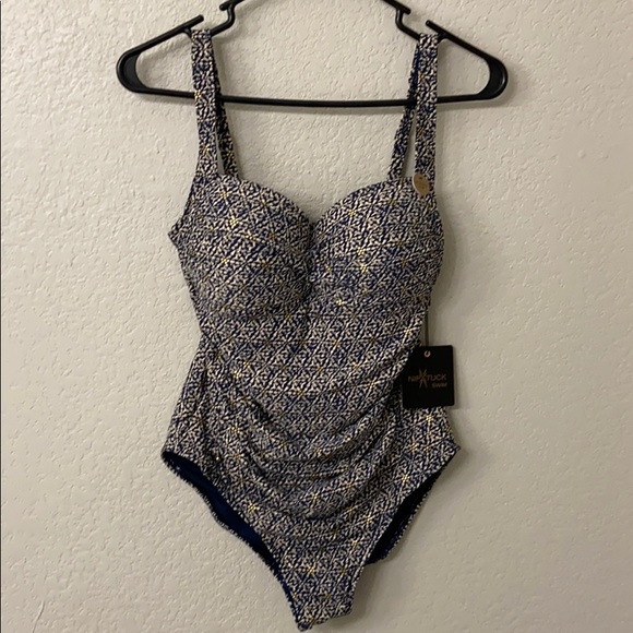 Nip Tuck Swim Other - NipTuck Swimsuit- Navy/Gold/Cream